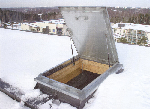 Kattoluukku HT-Kamu asennettuna